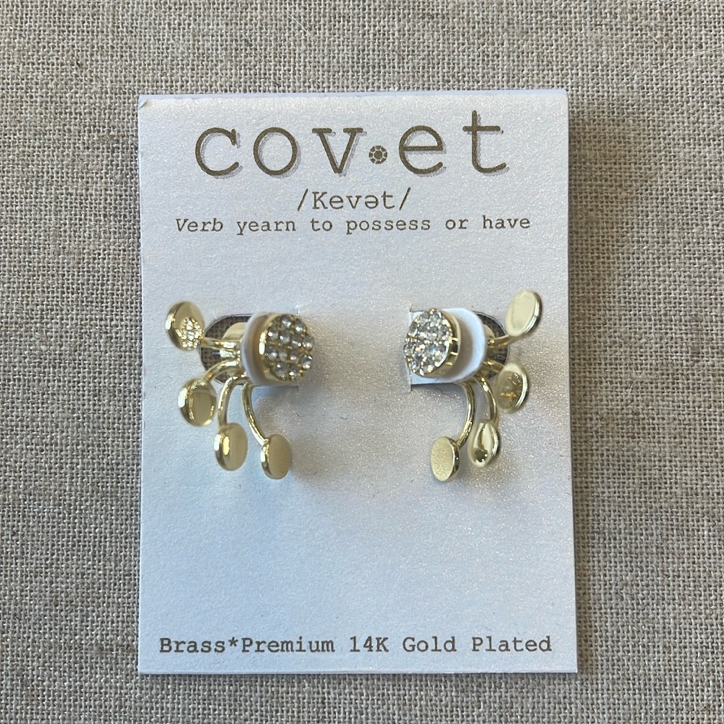 New! Earrings/Jacket 14k Gold Plated!